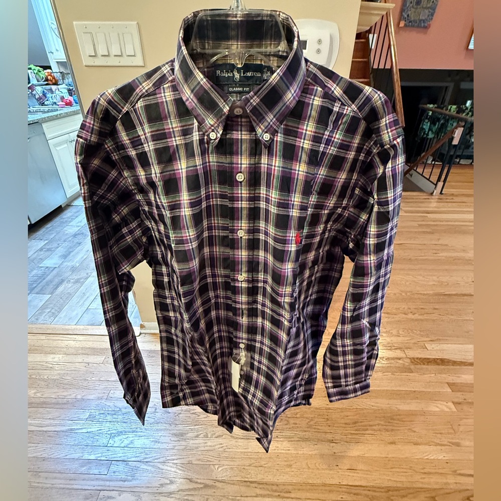 Ralph Lauren Classic Fit Plaid Button-Down Shirt NWT Size M